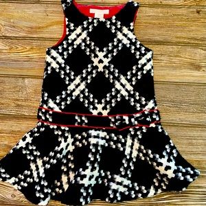 Janie & Jack darling black & white plaid jumper dress 12-18 months